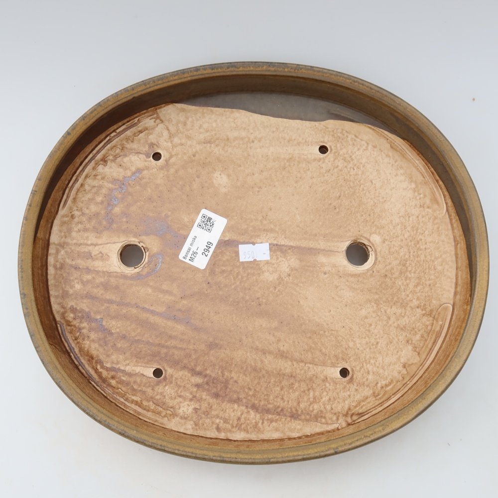 Vaso in ceramica per bonsai 31 x 27 x 4,5 cm, colore marrone