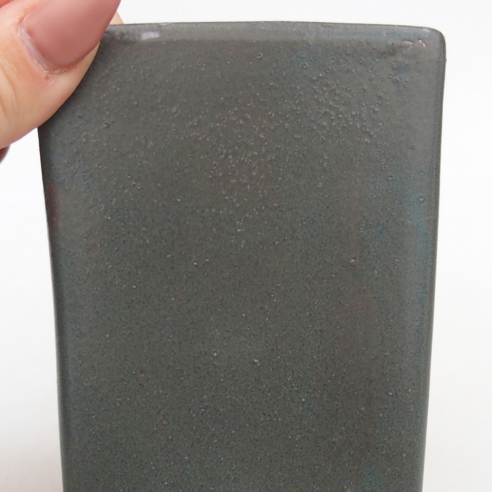 Ciotola bonsai in ceramica 7,5 x 7,5 x 8,5 cm, grigio