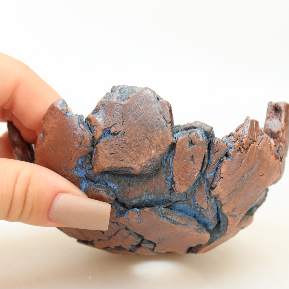 Guscio in ceramica 11 x 10,5 x 6 cm, colore blu