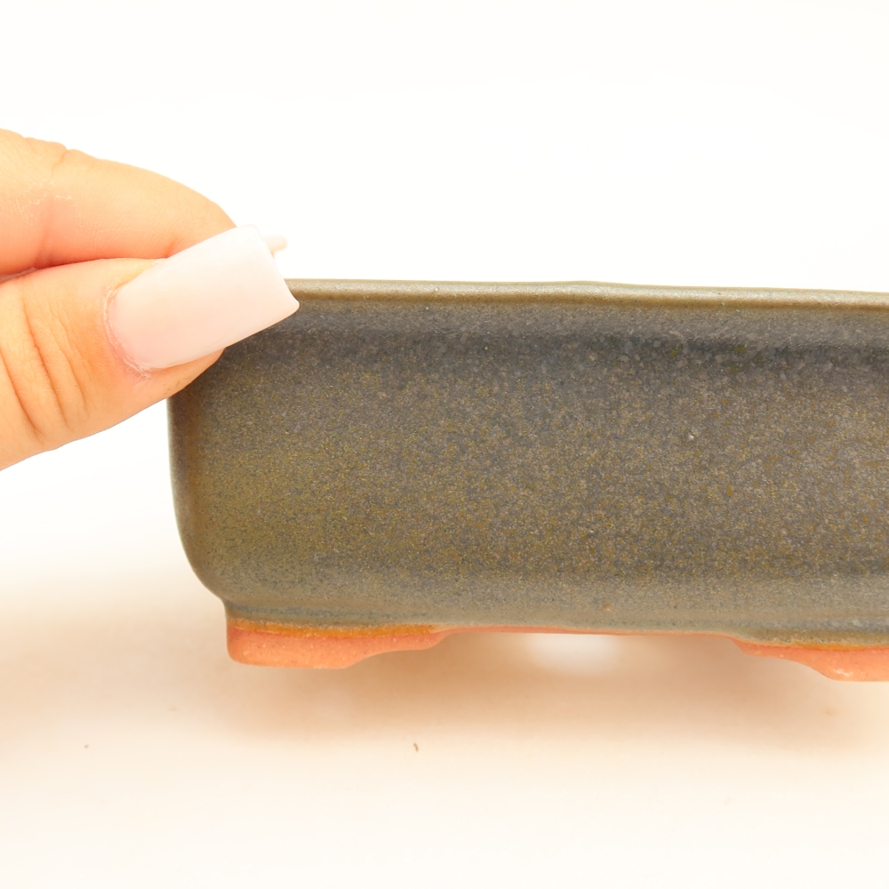 Vaso da bonsai in ceramica 12 x 10 x 5 cm, colore verde