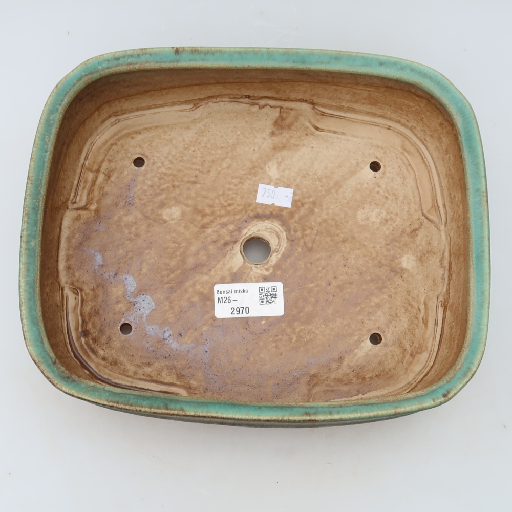 Vaso da bonsai in ceramica 24,5 x 20,5 x 6,5 cm, colore verde