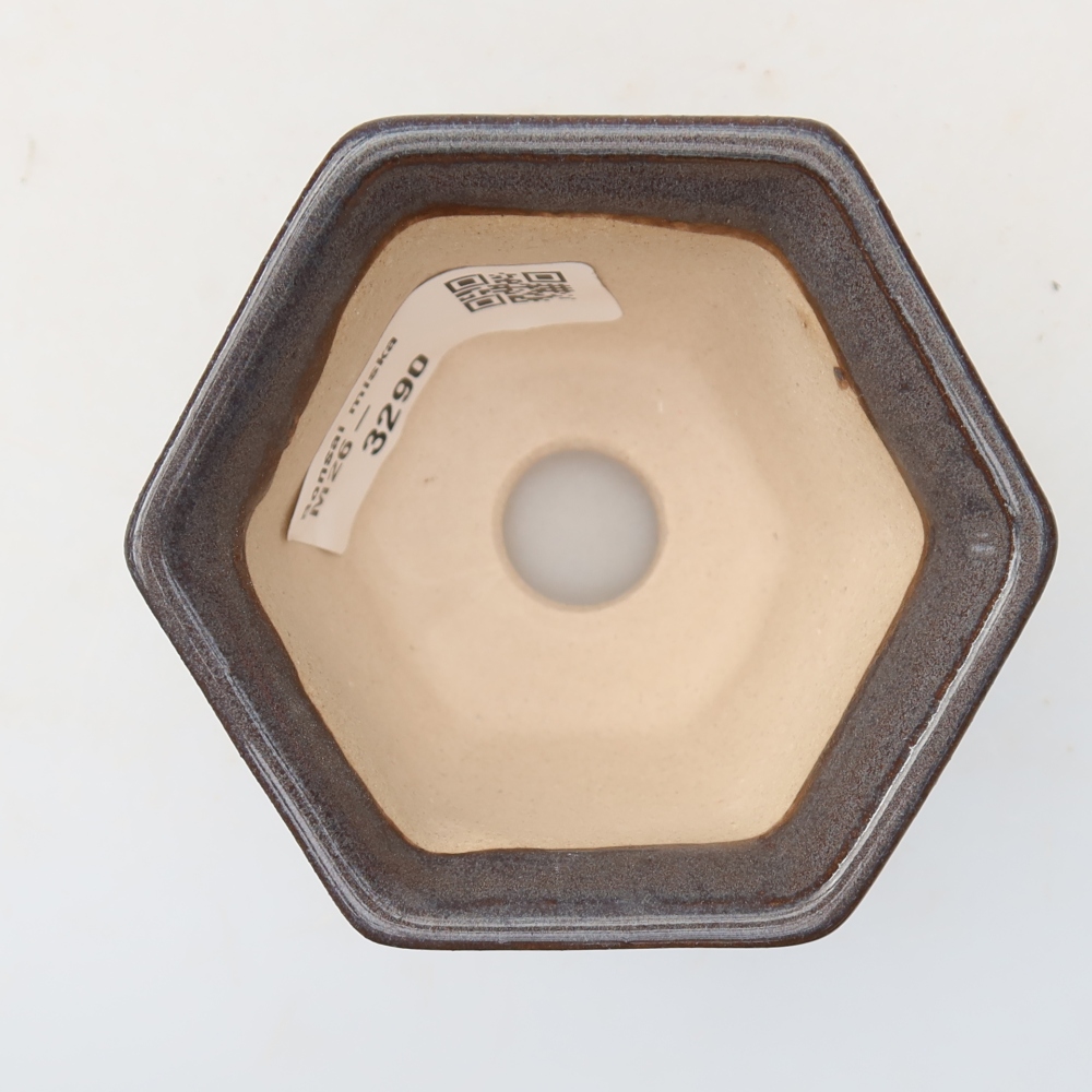 Vaso in ceramica per bonsai 7 x 6,5 x 5 cm, colore grigio