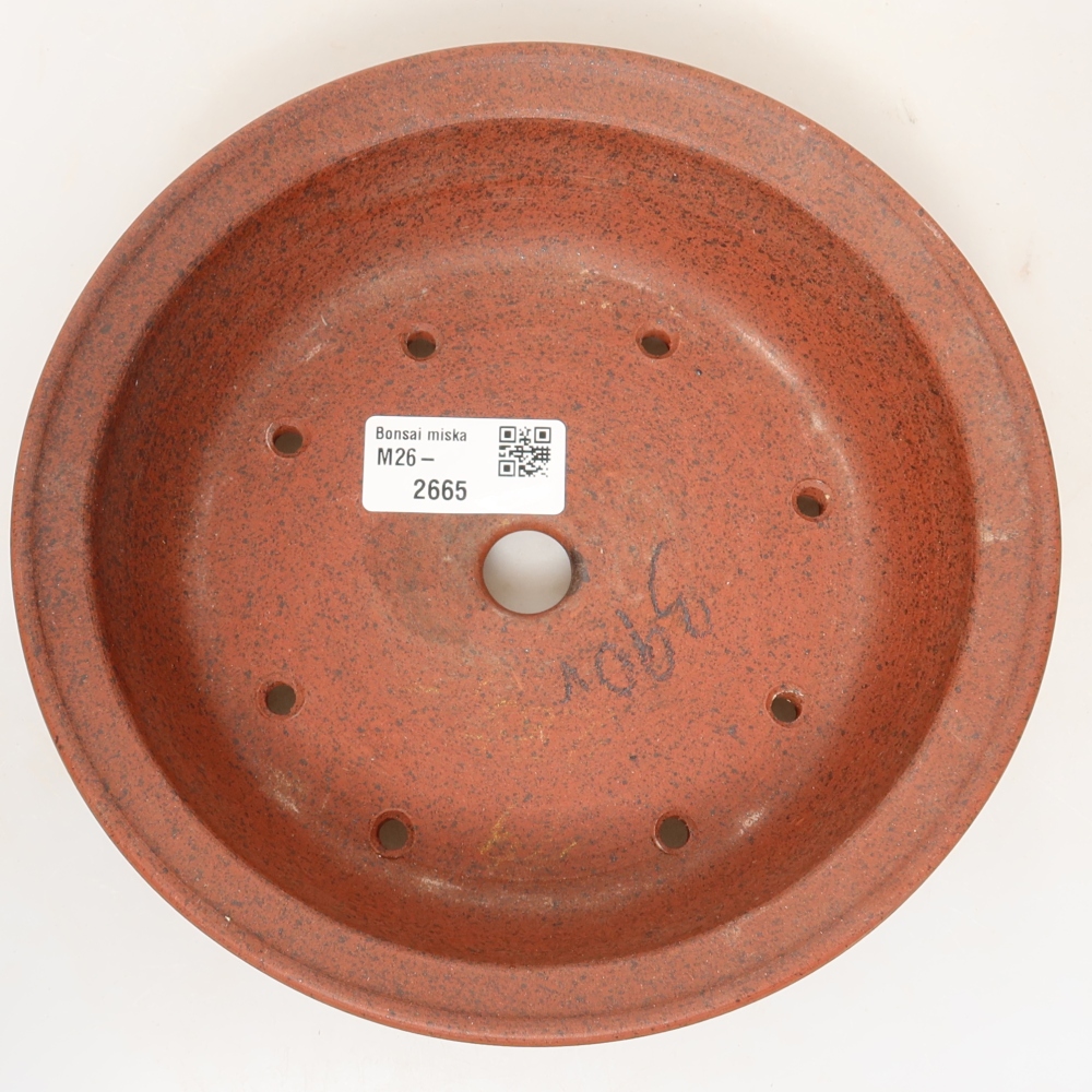Contenitore in ceramica  19 x 19 x 5,5 cm, colore mattone