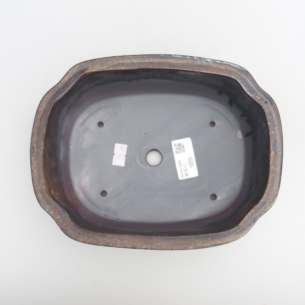 Ciotola bonsai in ceramica 22 x 16,5 x 7 cm, colore metallo