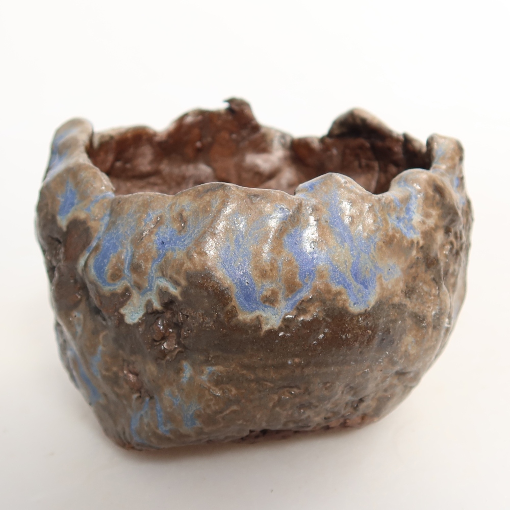 Guscio in ceramica  7,5 x 7,5 x 5,5 cm, colore blu-marrone