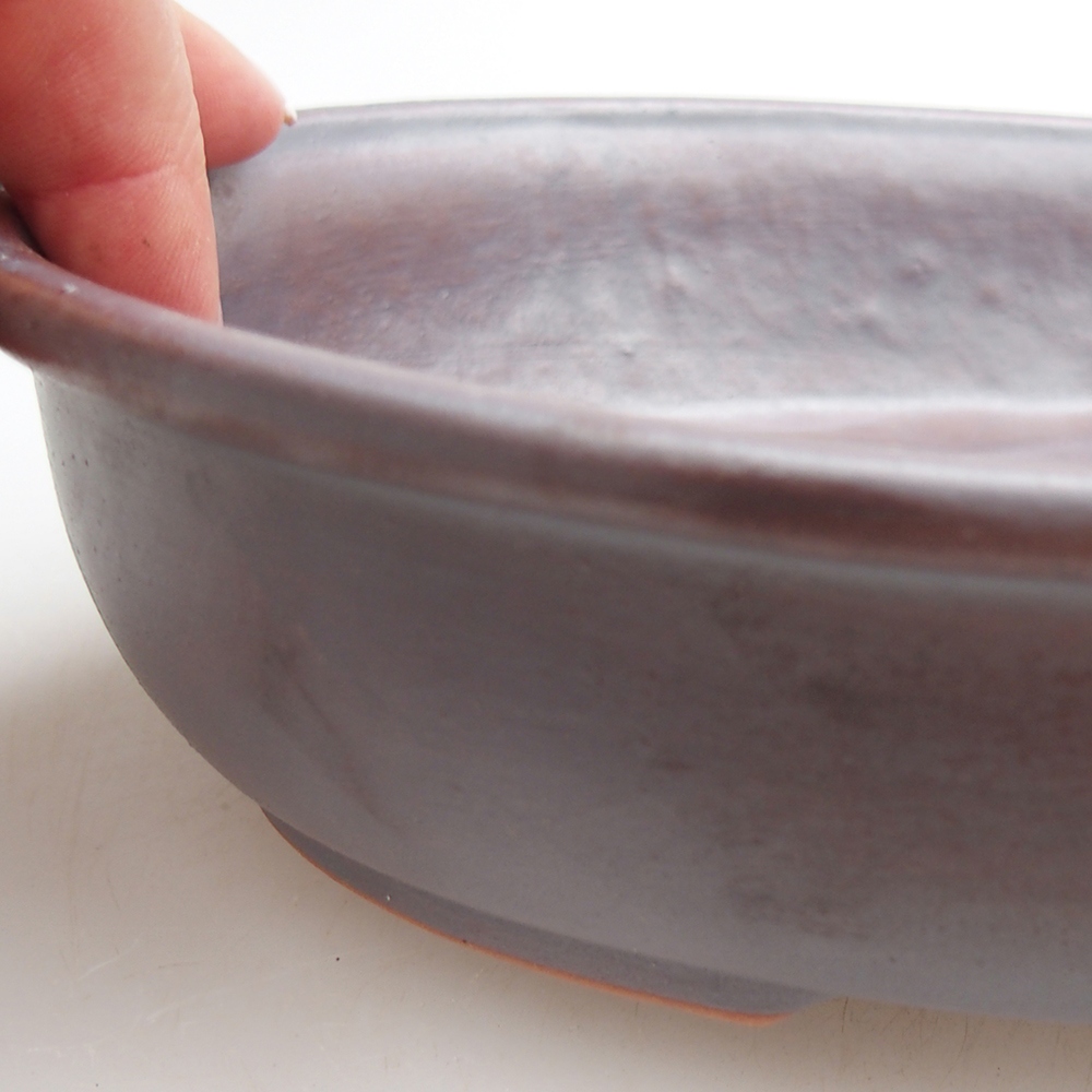 Ciotola bonsai in ceramica 21,5 x 17 x 5 cm, colore metallo