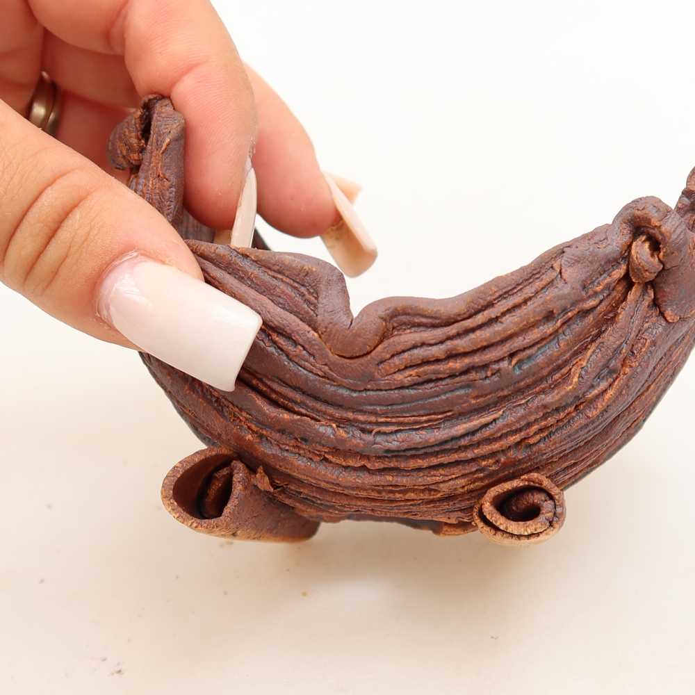 Guscio in ceramica  10 x 7,5 x 7 cm, colore marrone