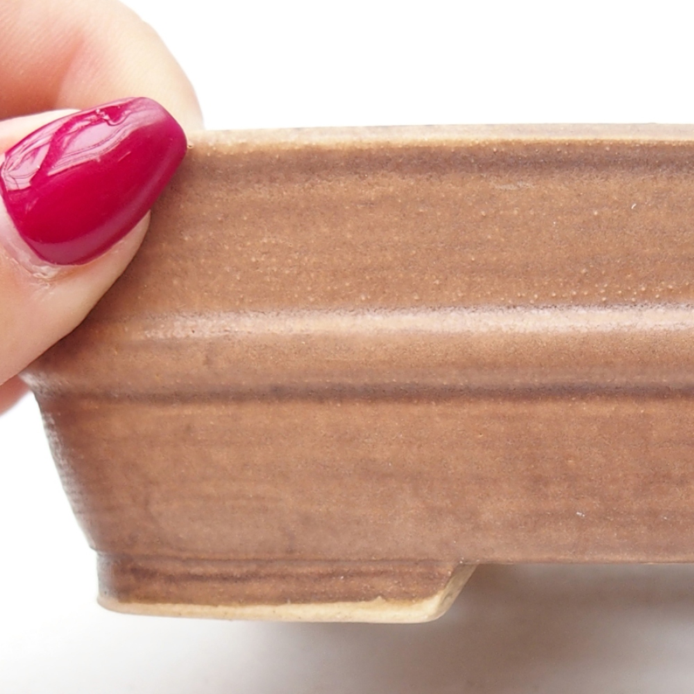 Ciotola per bonsai in ceramica 14,5 x 11,5 x 4 cm, marrone