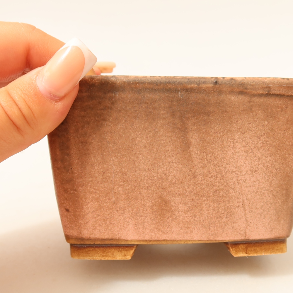 Ciotola bonsai in ceramica 10,5 x 10,5 x 7 cm, rosa