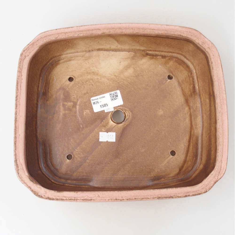 Ciotola bonsai in ceramica 24,5 x 21,5 x 6,5 cm, rosa