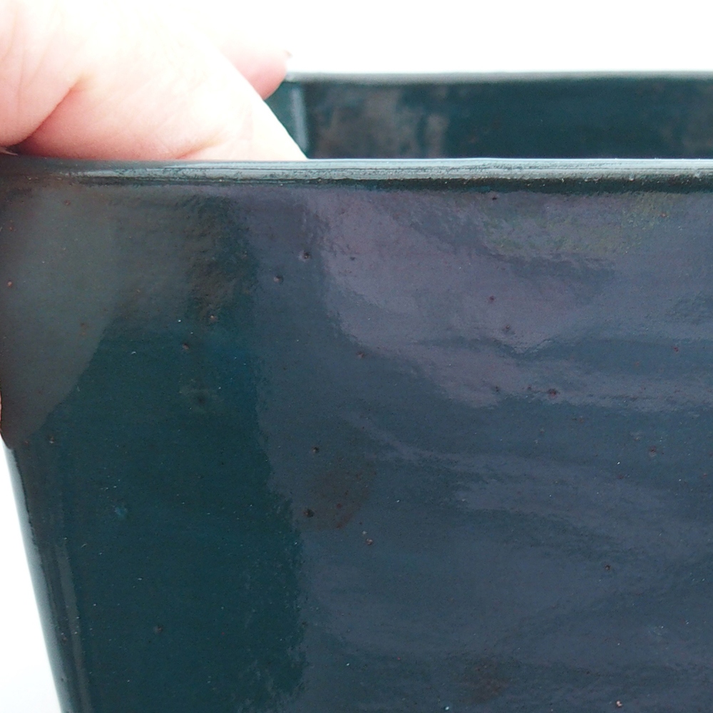 Ciotola per bonsai in ceramica 15 x 15 x 10,5 cm, verde