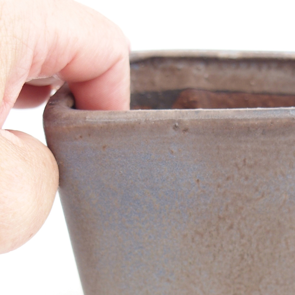 Ciotola per bonsai in ceramica 10 x 10 x 12 cm, marrone