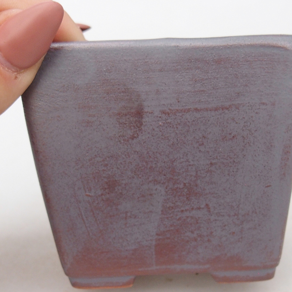 Ciotola bonsai in ceramica 7,5 x 7,5 x 7 cm, colore metallo