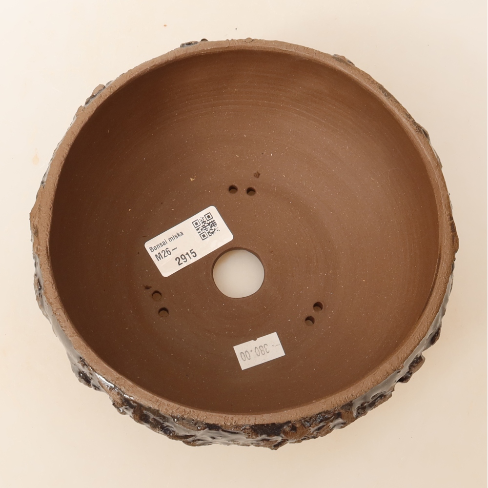 Vaso per bonsai in ceramica 17 x 17 x 8 cm, colore marrone
