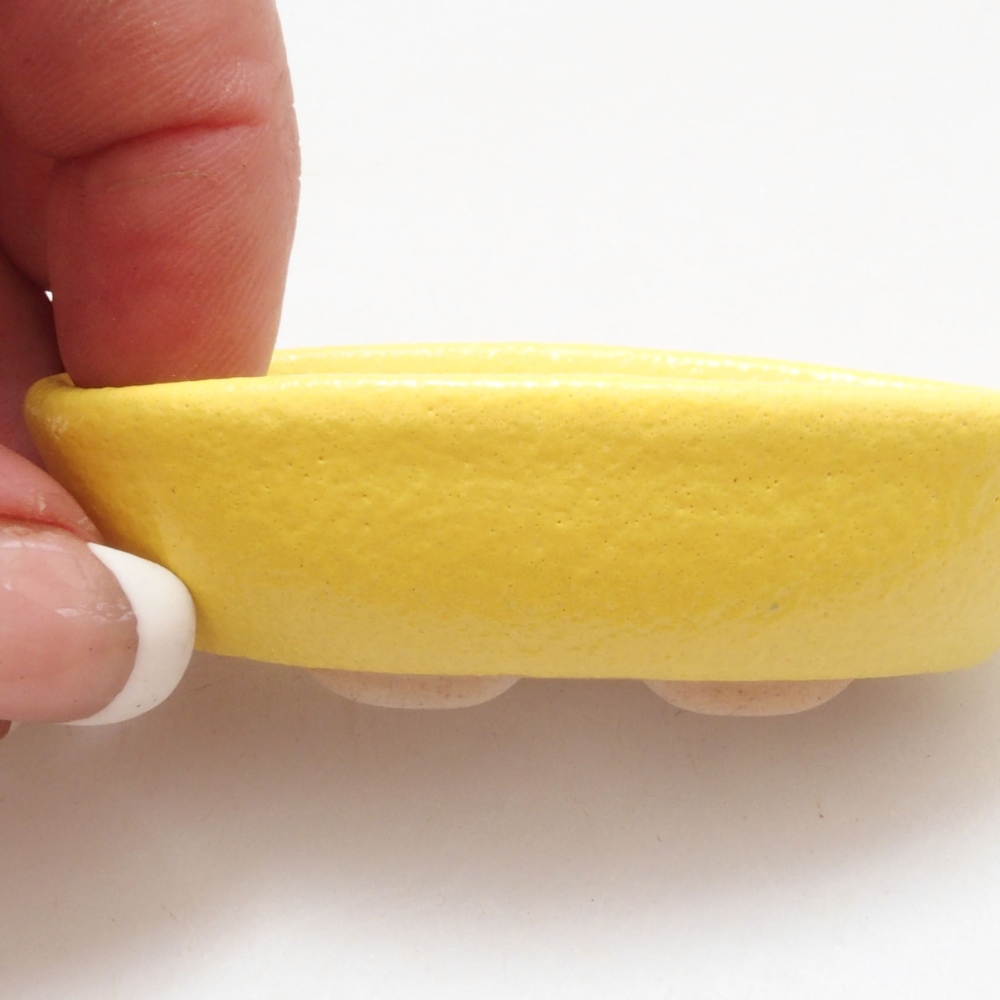 Ciotola per bonsai in ceramica 6,5 x 3,5 x 2 cm, giallo