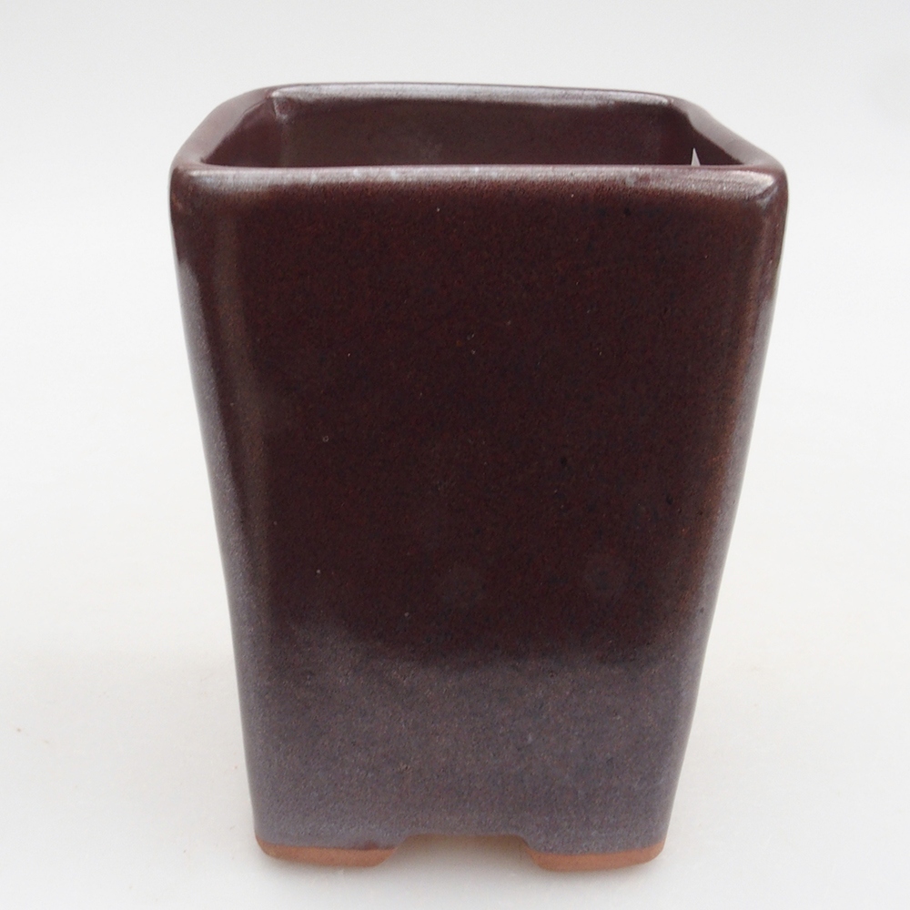 Ciotola per bonsai in ceramica 8 x 8 x 10 cm, marrone