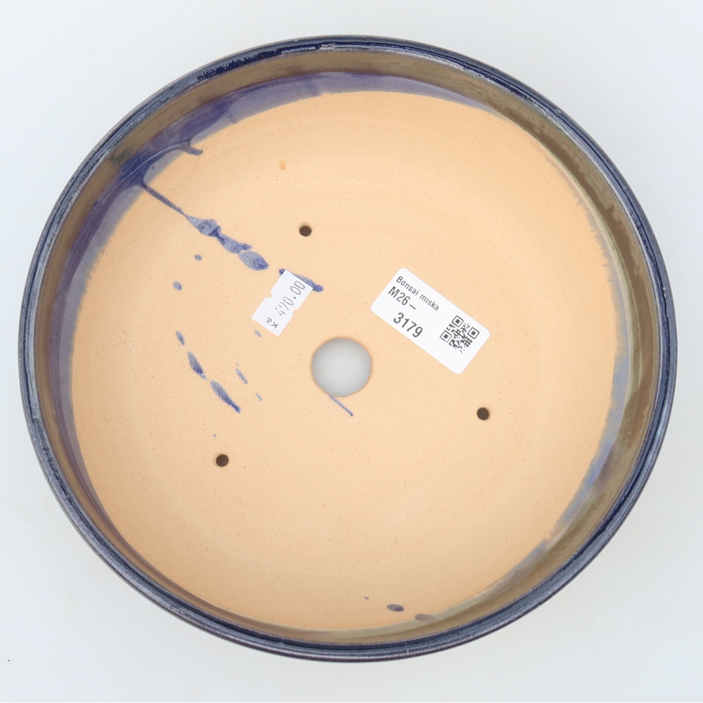 Vaso da bonsai in ceramica 20 x 20 x 6,5 cm, colore blu
