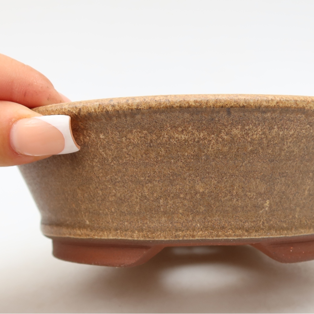 Ciotola per bonsai in ceramica 15,5 x 15,5 x 5 cm, marrone
