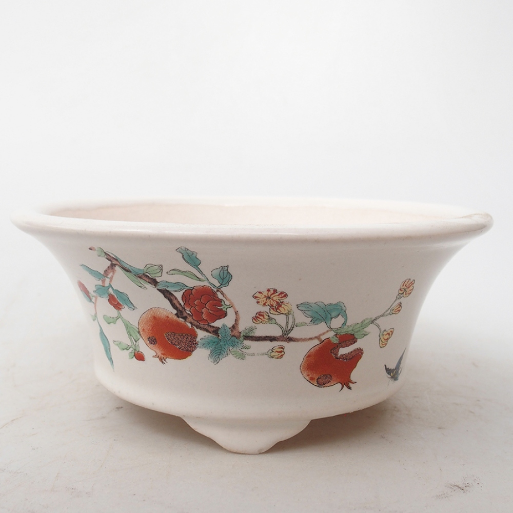 Ciotola bonsai in ceramica 13 x 13 x 6 cm, colore bianco