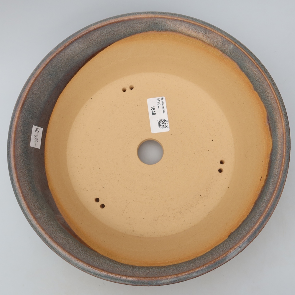 Vaso da bonsai in ceramica 26,5 x 26,5 x 7 cm, colore grigio