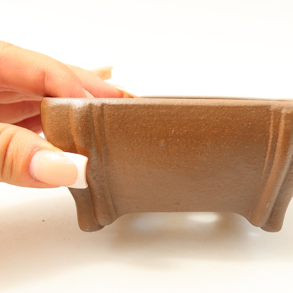 Ciotola per bonsai in ceramica 10,5 x 10,5 x 4,5 cm, marrone