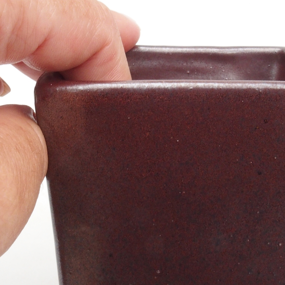 Ciotola per bonsai in ceramica 7,5 x 7,5 x 9,5 cm, marrone