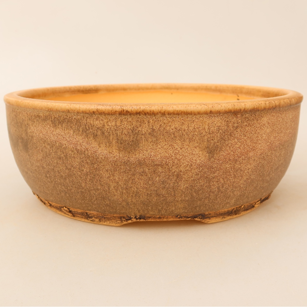 Vaso da bonsai in ceramica 23,5 x 23,5 x 8 cm, colore marrone