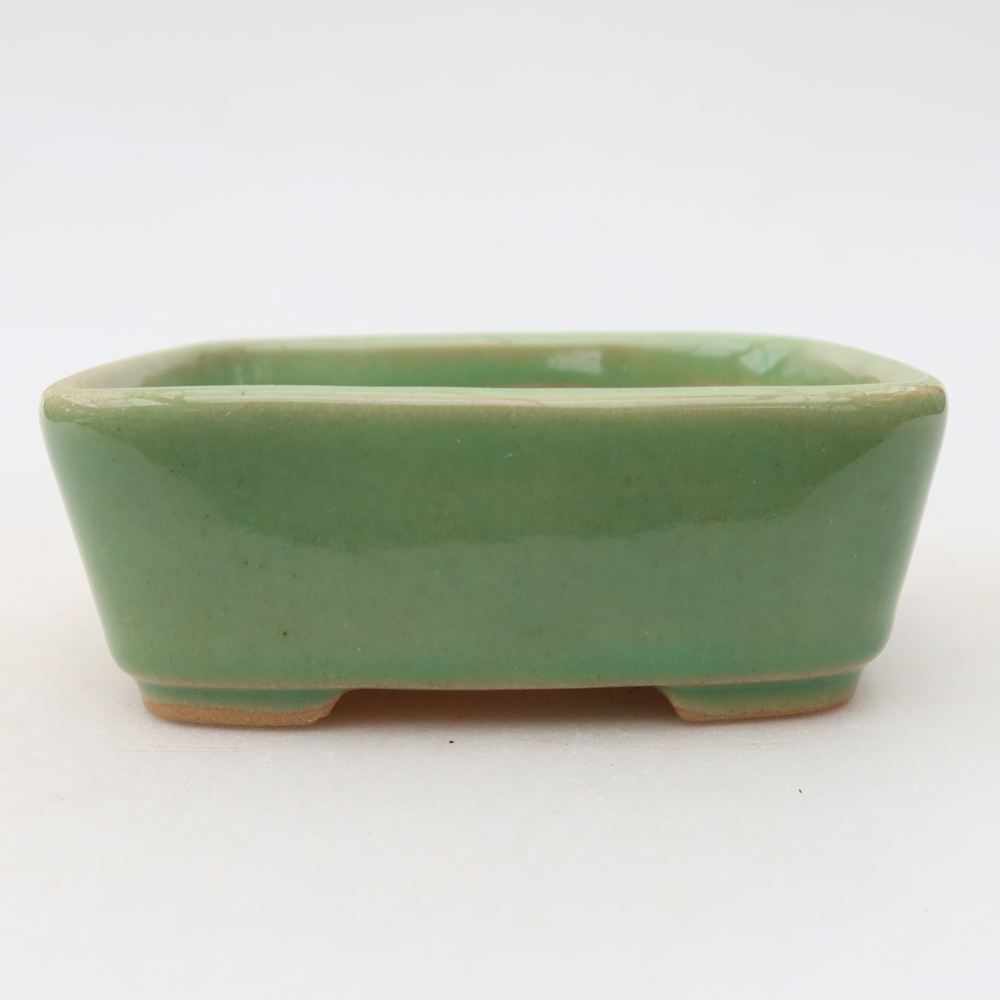 Vaso da bonsai in ceramica 10 x 8 x 3,5 cm, colore verde