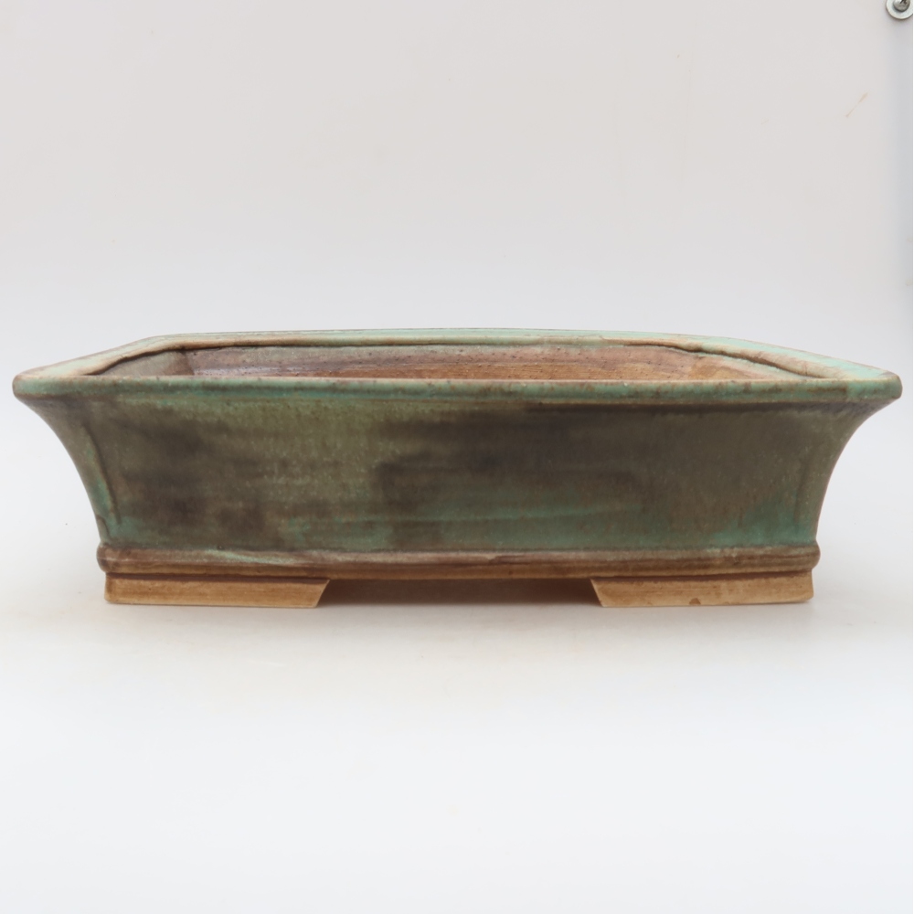 Vaso da bonsai in ceramica 29,5 x 24 x 8 cm, colore verde