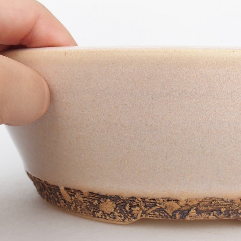 Ciotola bonsai in ceramica 22 x 22 x 7,5 cm, colore beige