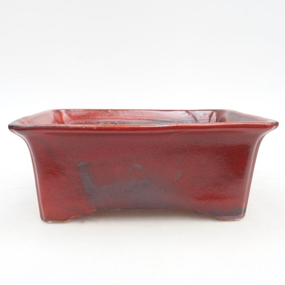 Ciotola per bonsai in ceramica 18 x 14 x 7,5 cm, colore rosso