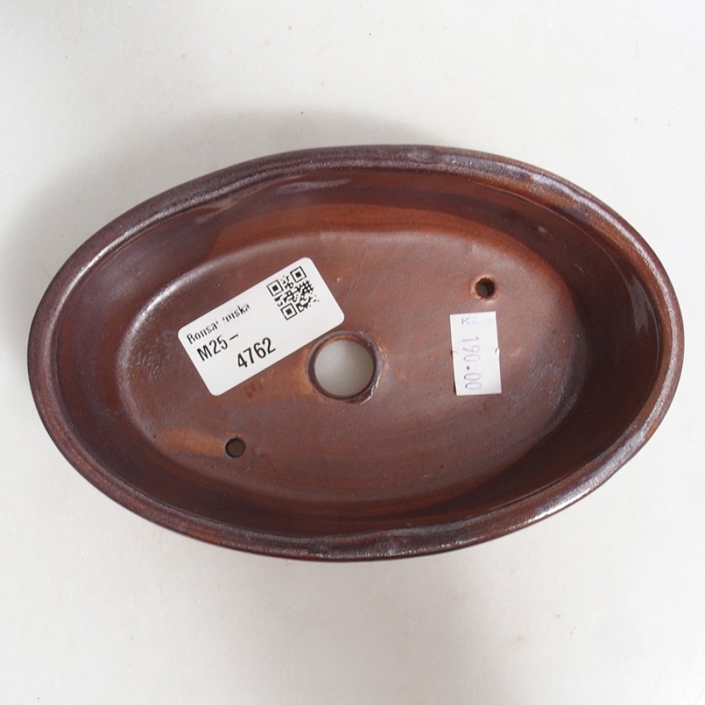 Ciotola per bonsai in ceramica 15 x 9,5 x 4 cm, marrone