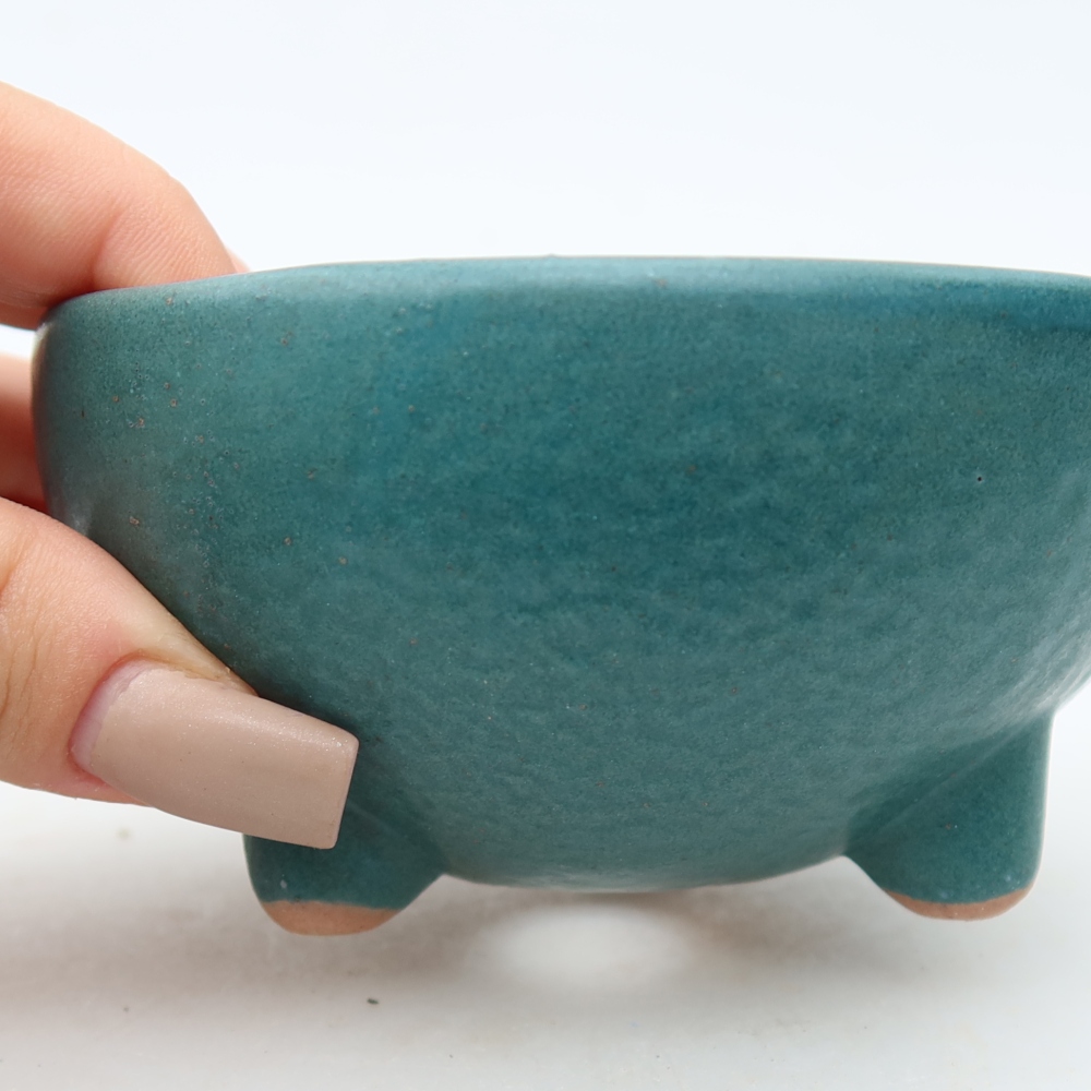 Vaso in ceramica per bonsai 10 x 10 x 5 cm, colore blu