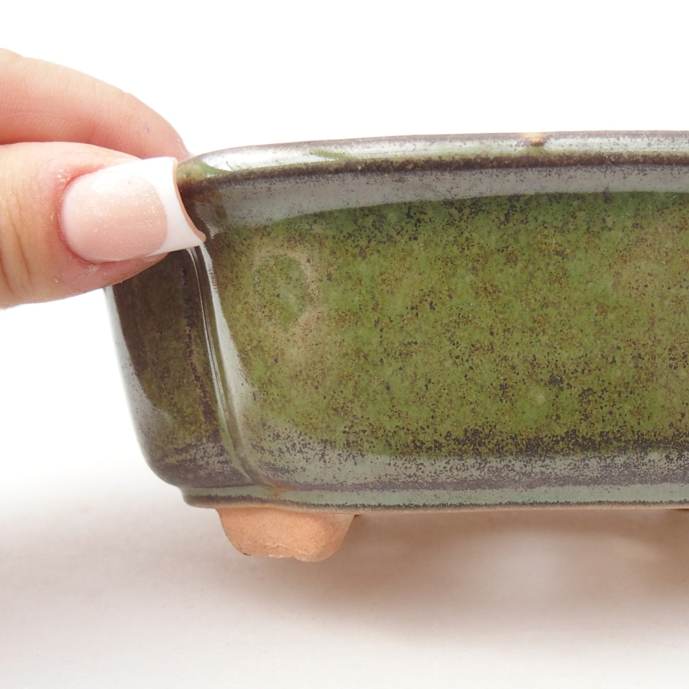 Ciotola bonsai in ceramica 13 x 10 x 5 cm, verde