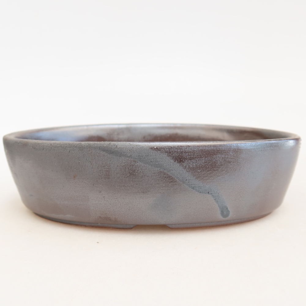 Ciotola bonsai in ceramica 16,5 x 11,5 x 4,5 cm, colore metallo