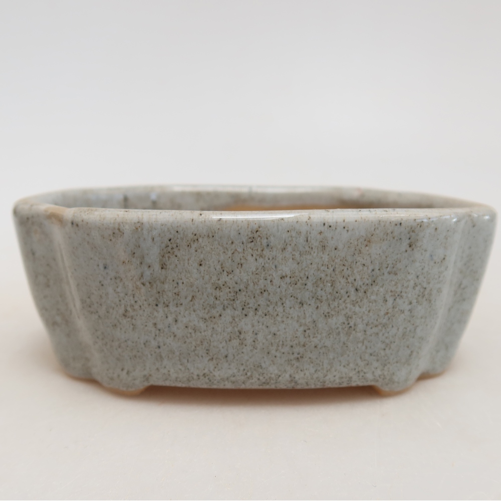 Vaso da bonsai in ceramica 10,5 x 8 x 4 cm, colore grigio
