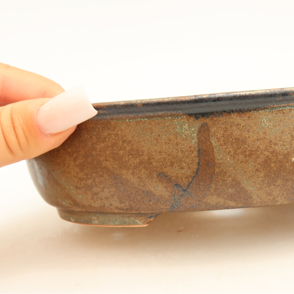 Vaso da bonsai in ceramica 19 x 14,5 x 5 cm, colore marrone