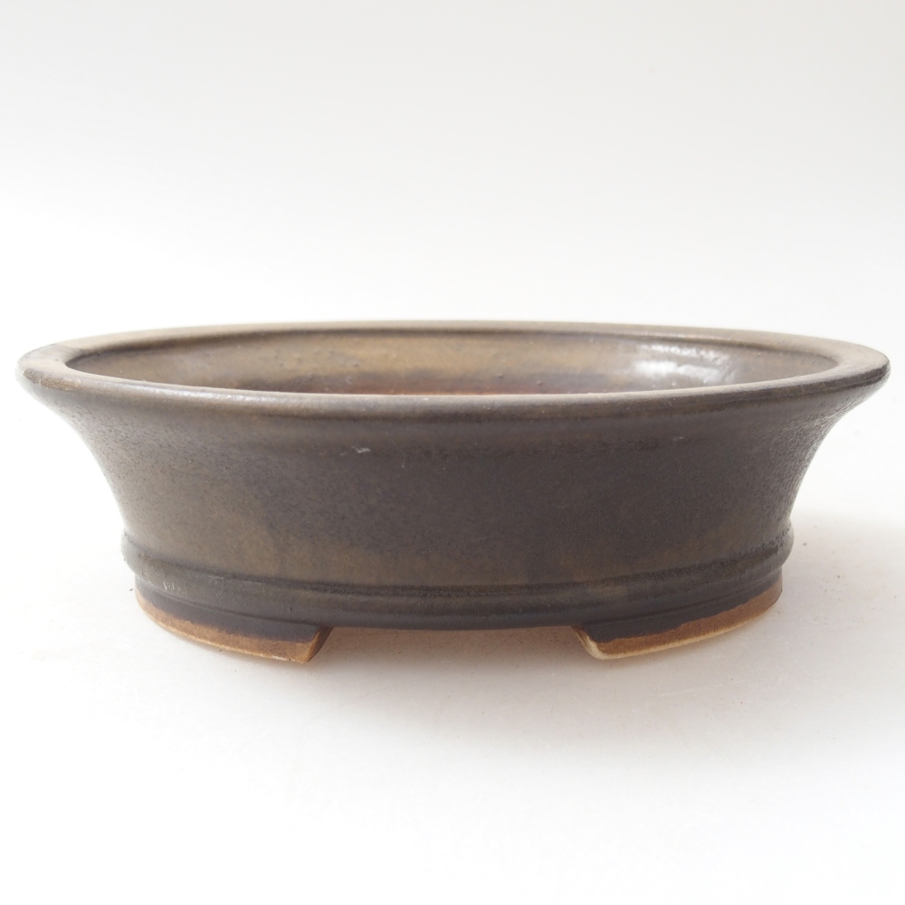 Ciotola per bonsai in ceramica 14 x 12,5 x 4 cm, marrone