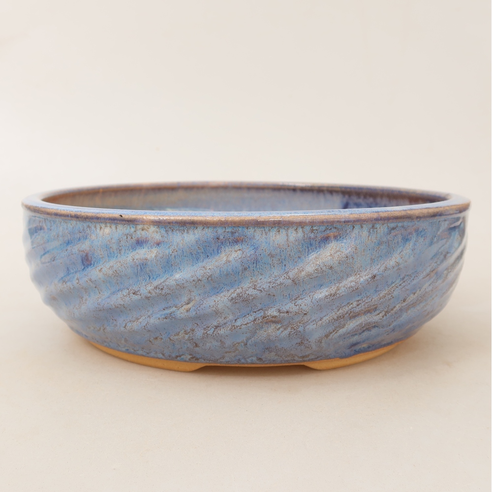 Vaso da bonsai in ceramica 22,5 x 22,5 x 7 cm, colore blu