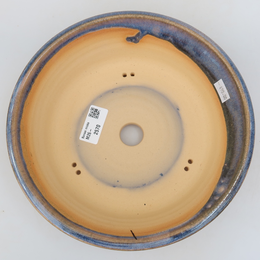 Vaso da bonsai in ceramica 23,5 x 23,5 x 6 cm, colore blu