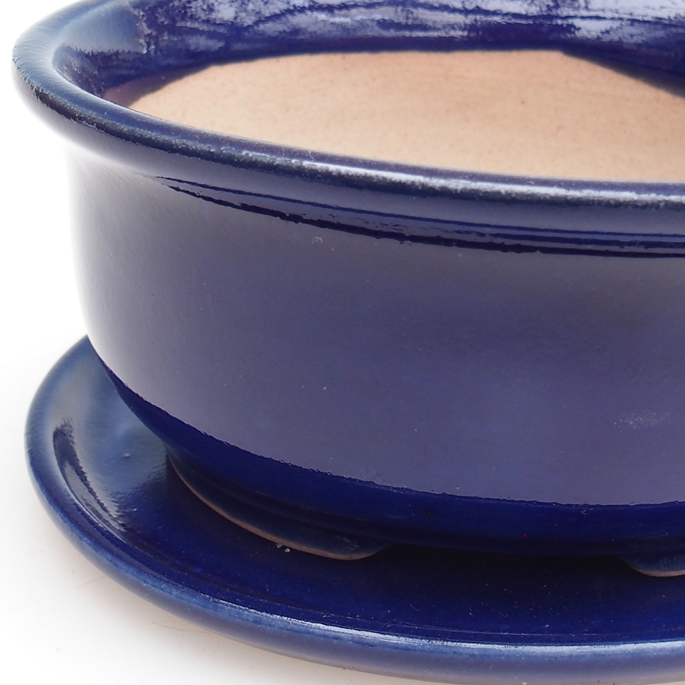 Ciotola bonsai + piattino H11 - 11,5 x 10 x 4 cm - verde