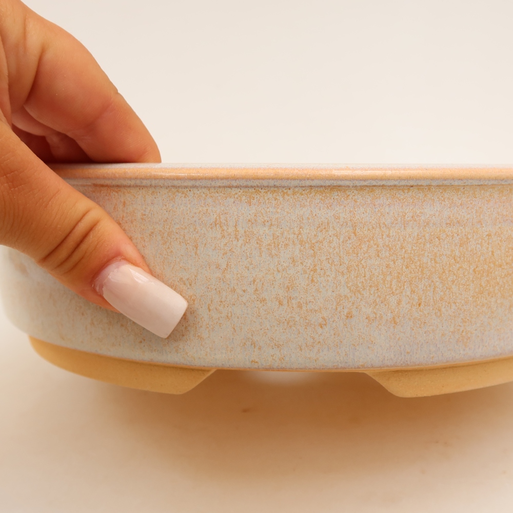 Vaso da bonsai in ceramica 23 x 23 x 6 cm, colore beige