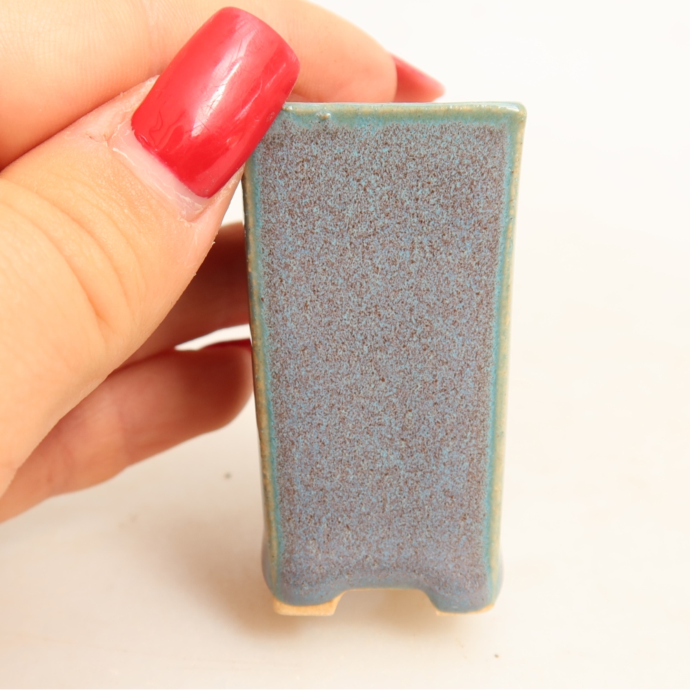Vaso in ceramica per bonsai 3 x 3 x 5,5 cm, colore grigio