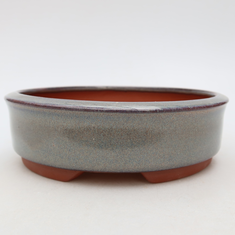 Vaso per bonsai in ceramica 16 x 16 x 5 cm, colore grigio