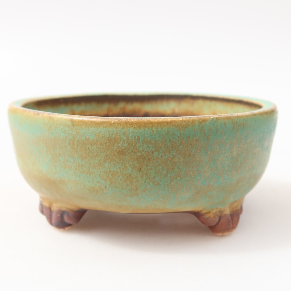 Vaso da bonsai in ceramica 11 x 11 x 4,5 cm, colore verde