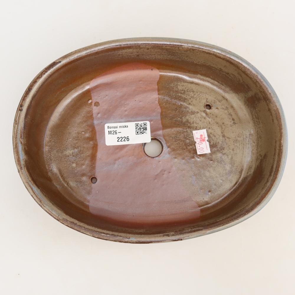 Vaso da bonsai in ceramica 22 x 17 x 5 cm, colore blu-marrone