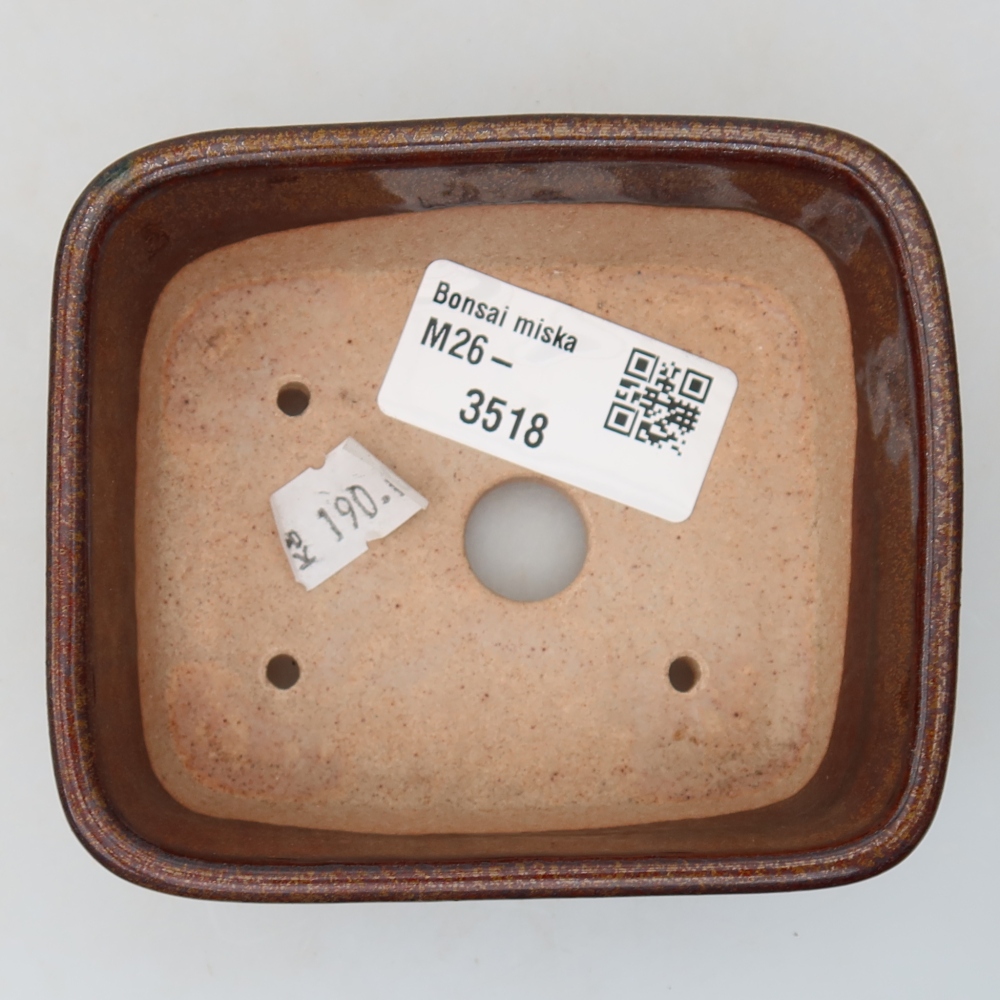 Ciotola per bonsai in ceramica 10 x 8 x 3,5 cm, marrone