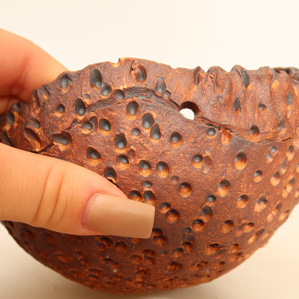 Contenitore in ceramica per Kokedama 14 x 13 x 9 cm, colore marrone