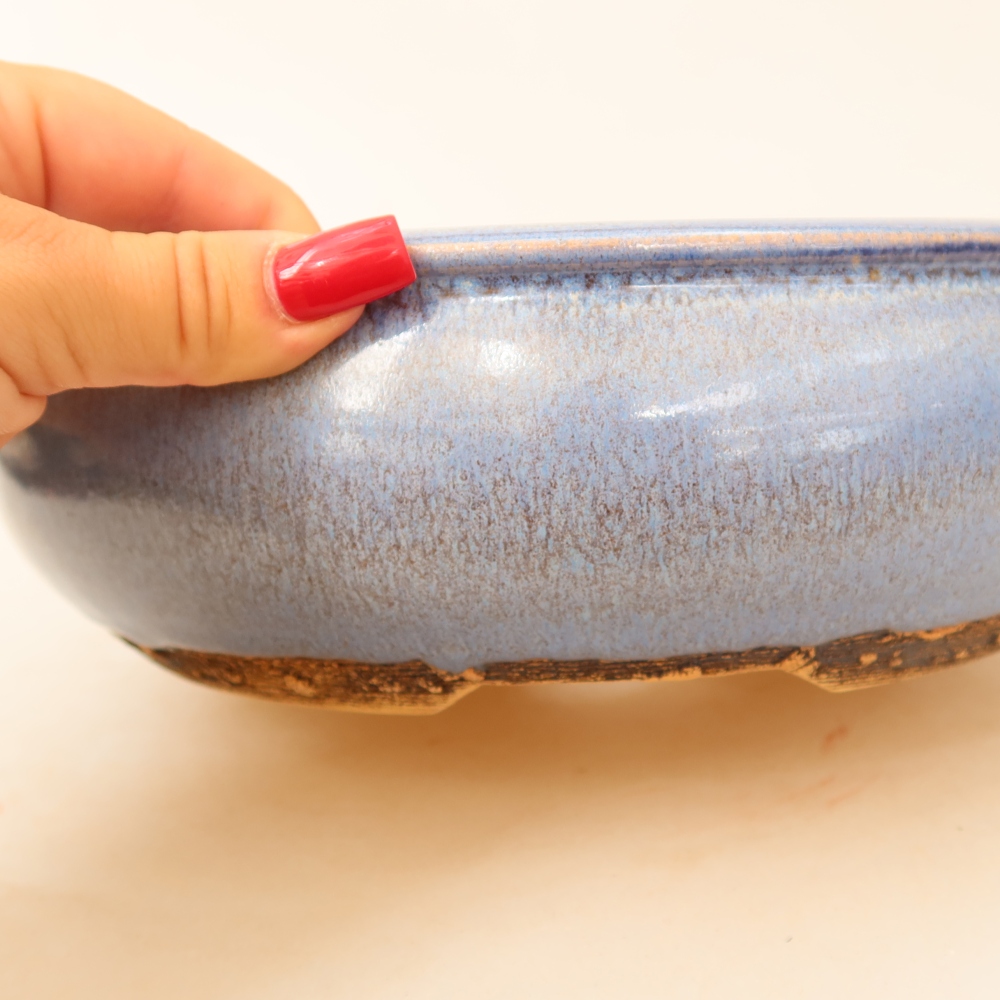 Ciotola bonsai in ceramica 24 x 24 x 8 cm, colore blu