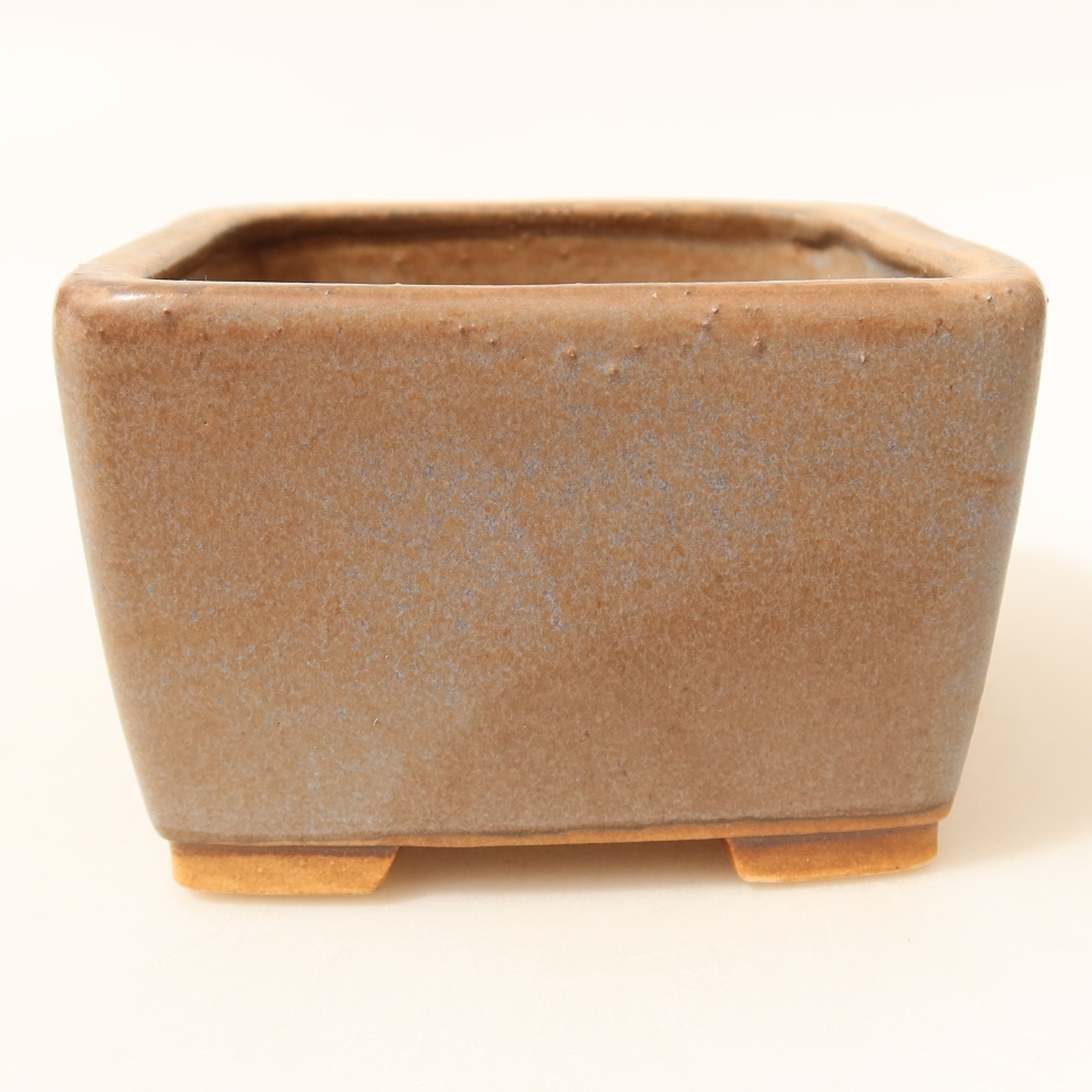 Vaso da bonsai in ceramica 10,5 x 10,5 x 7 cm, colore blu